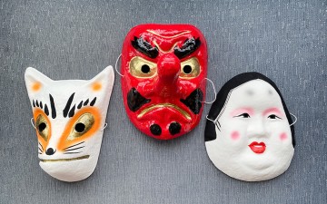 3 traditional Japanese masks
